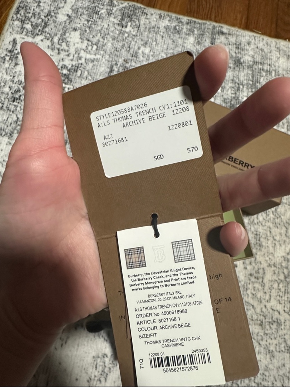 Burberry Tan Bear Keychain with Trench Coat Detail - Picture 4 of 4